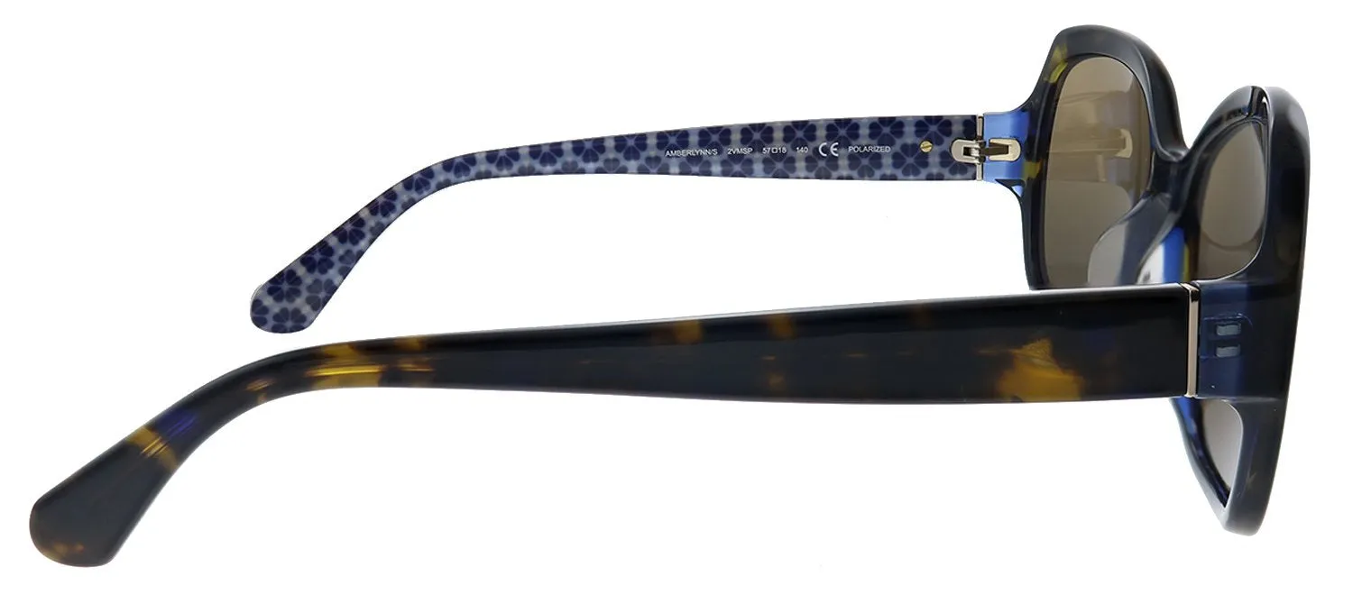 Kate Spade KS Amberlynn/S 2VM Square Plastic Havana Pattern Sunglasses with Brown Polarized Lens sold by Gaffos product image thumbnail 3