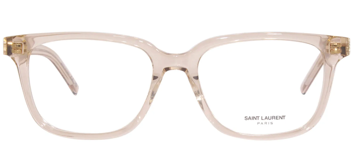 Saint Laurent SL M110O 007 Rectangle Plastic Nude Eyeglasses with Clear Lens sold by Gaffos