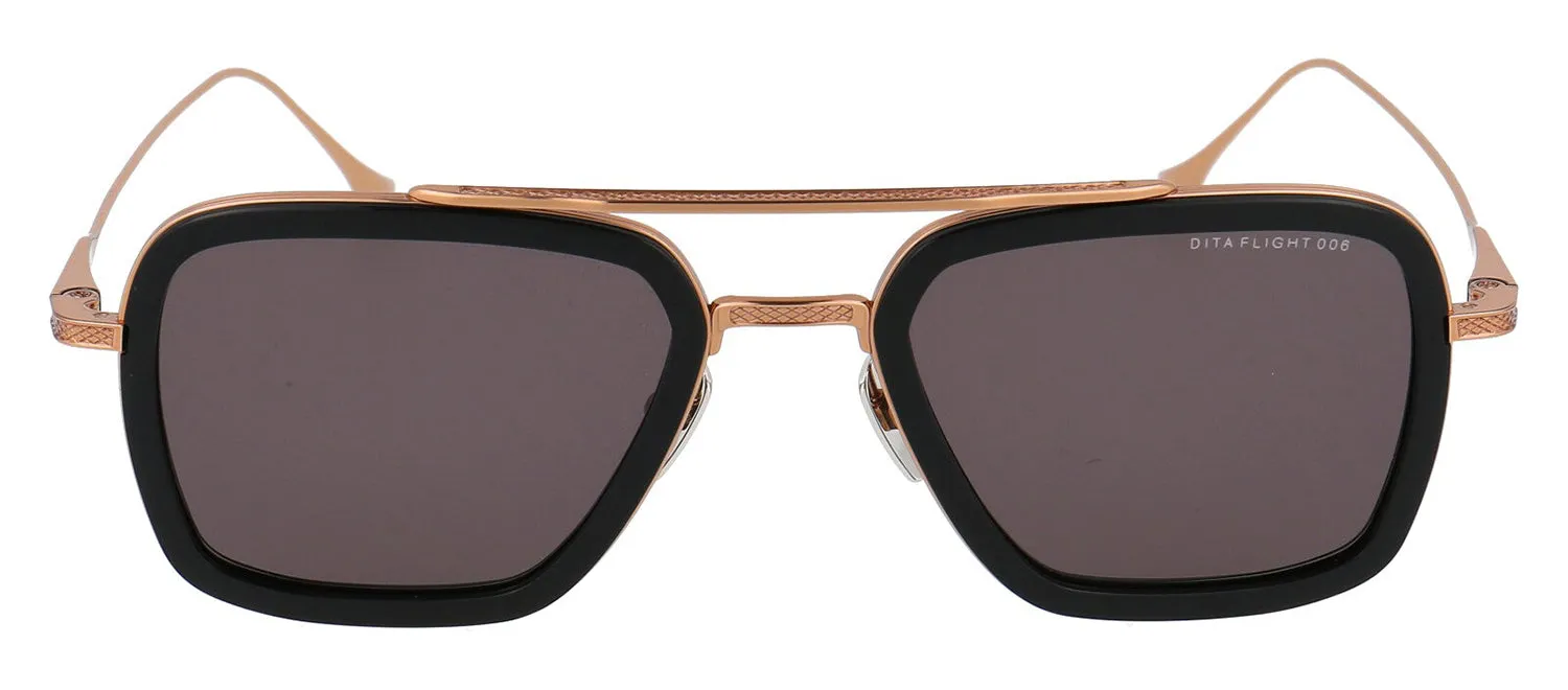 Dita Flight.006 DT 7806-E-BLK-RGD Aviator Metal Black Sunglasses with Grey Lens sold by Gaffos