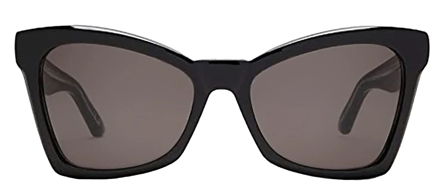Balenciaga EVERYDAY BB 0231S 001 Cat-Eye Plastic Black Sunglasses with Grey Lens sold by Gaffos