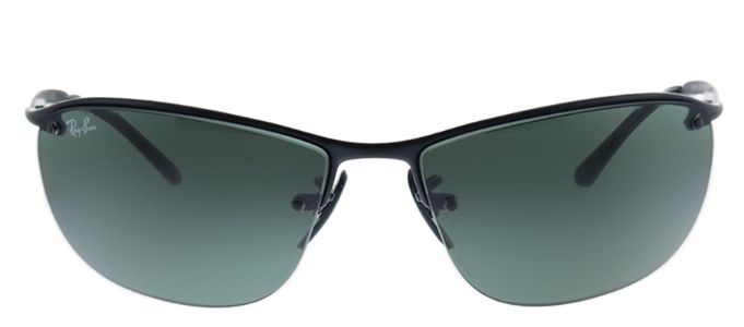 Ray-Ban RB 3187 006/71 Rectangle Metal Black Sunglasses with Green Lens sold by Gaffos
