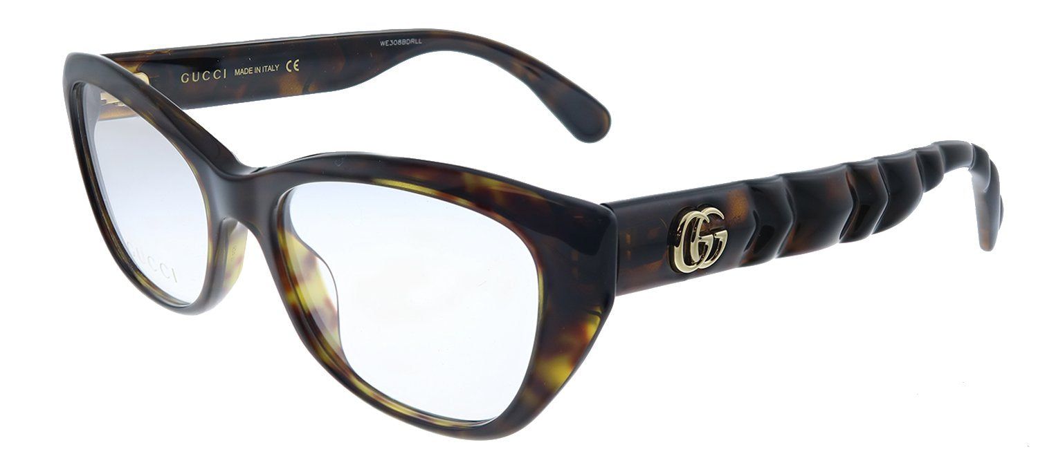Gucci GG 0813O 002 Cat-Eye Acetate Havana Eyeglasses with Demo Lens sold by Gaffos product image thumbnail 2