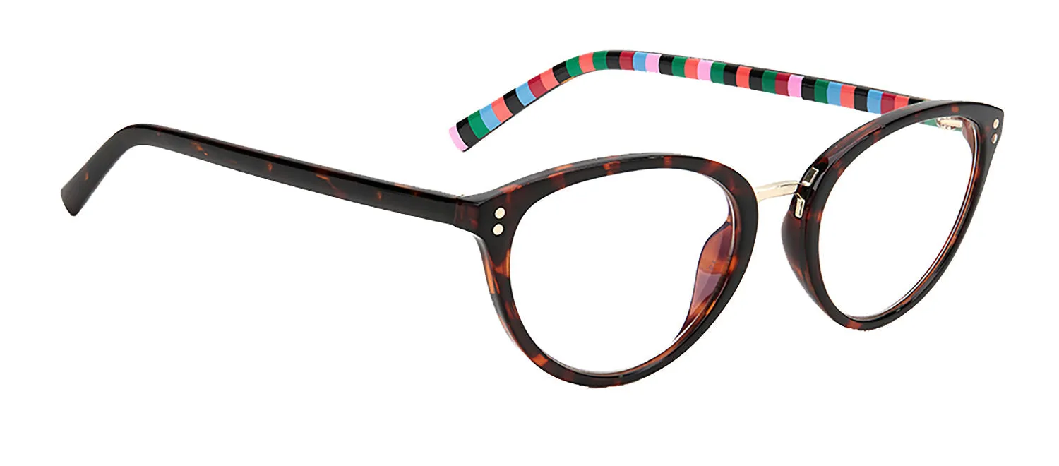 Kate Spade KS Emilia 086 Oval Plastic Havana Eyeglasses with Clear Blue Block Lens sold by Gaffos product image thumbnail 3