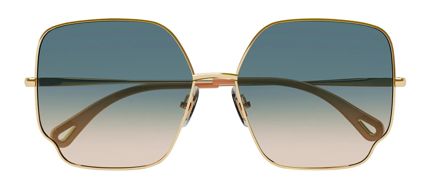 Chloe CH 0092S 003 Square Metal Gold Sunglasses with Green Gradient Lens sold by Gaffos product image thumbnail 2