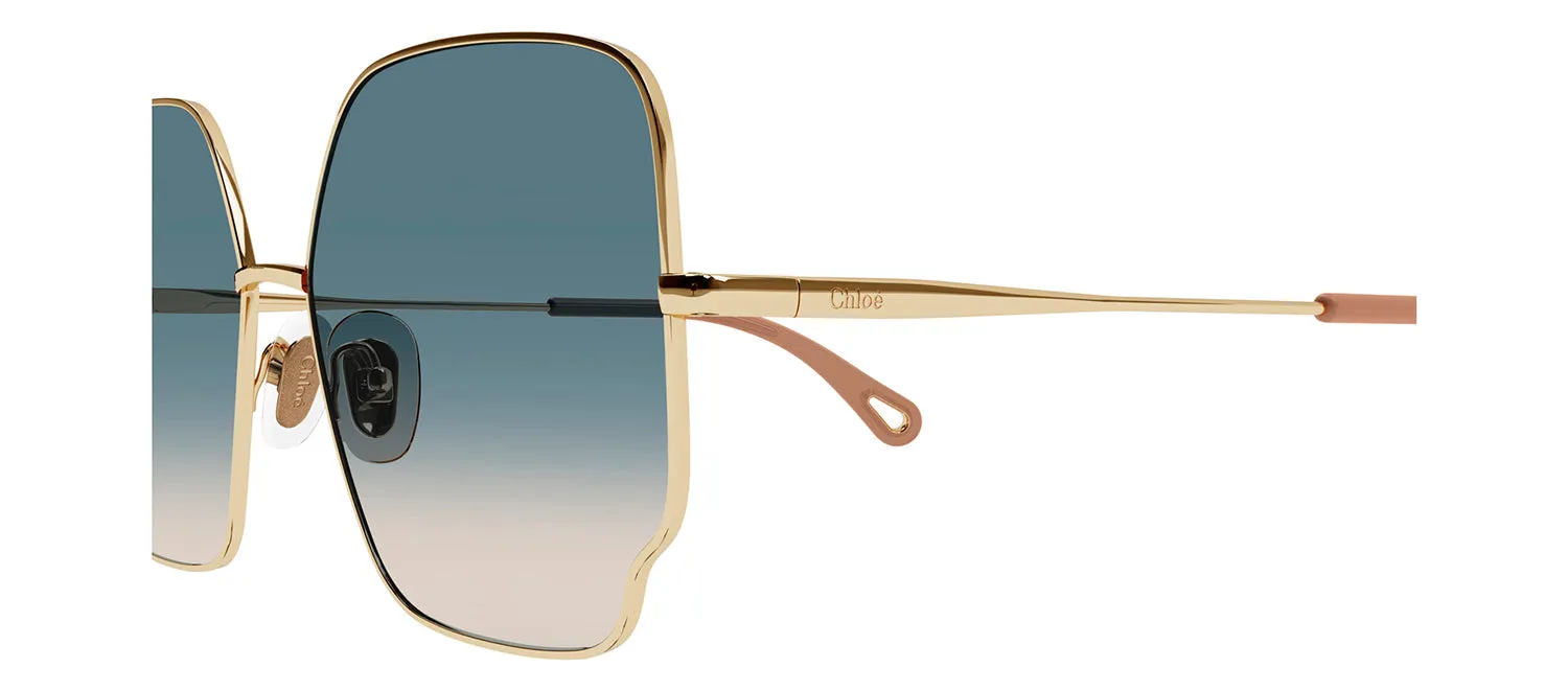 Chloe CH 0092S 003 Square Metal Gold Sunglasses with Green Gradient Lens sold by Gaffos product image thumbnail 3
