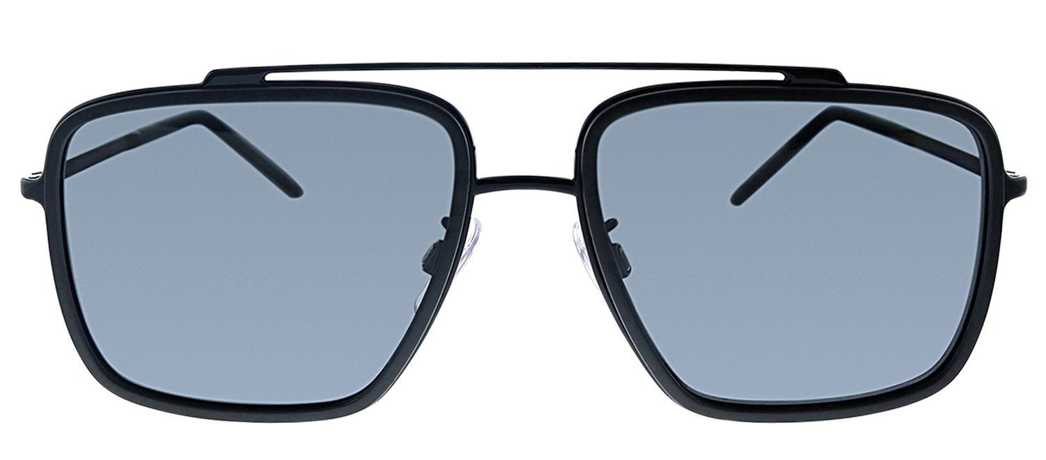 Dolce & Gabbana DG 2220 01/87 Square Metal Black Sunglasses with Grey Lens sold by Gaffos