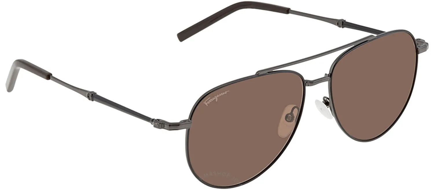 Salvatore Ferragamo SF 226S 021 Aviator Metal Black Sunglasses with Brown Lens sold by Gaffos product image thumbnail 2