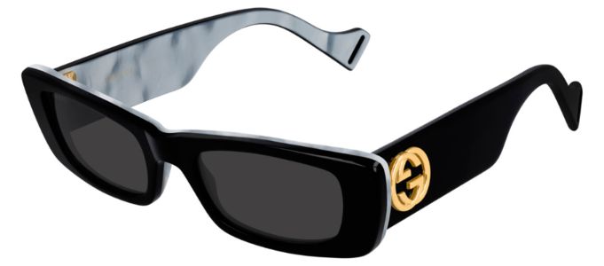 Gucci GG 0516S 001 Rectangle Acetate Black Sunglasses with Grey Lens sold by Gaffos