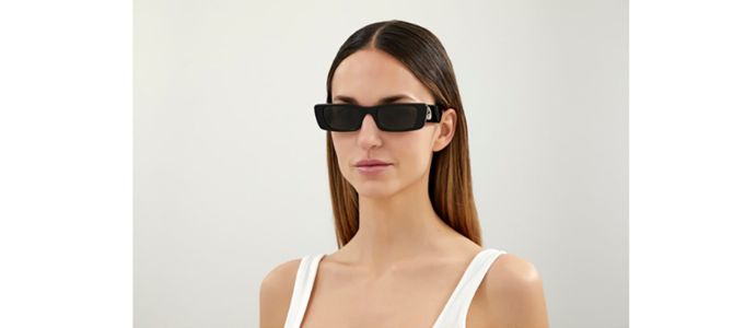 Gucci GG 0516S 001 Rectangle Acetate Black Sunglasses with Grey Lens sold by Gaffos