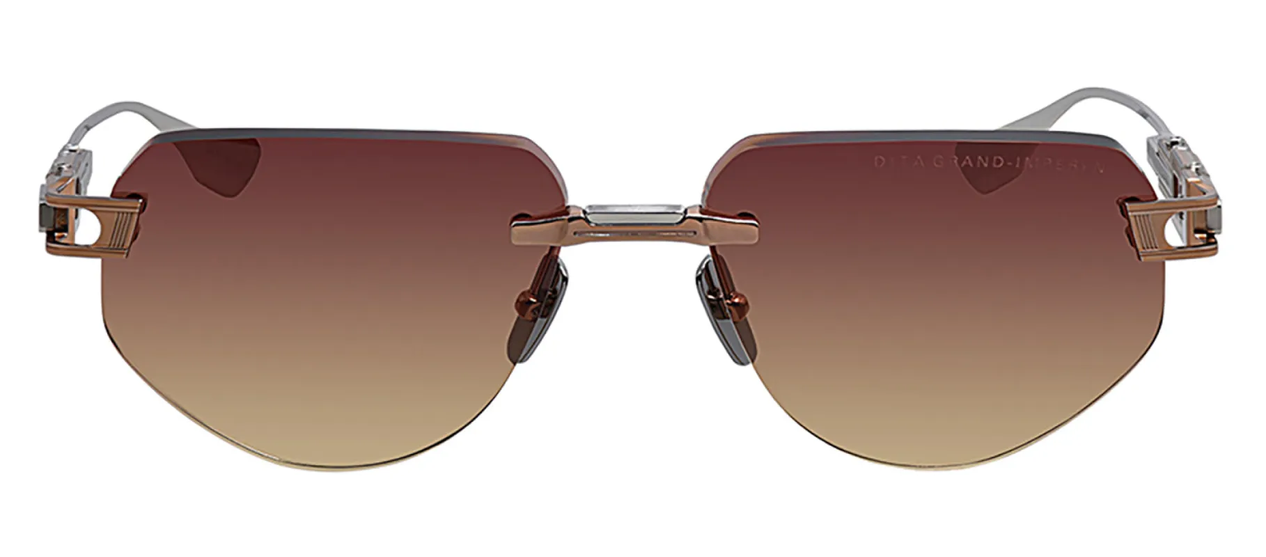 Dita GRAND-IMPERYN DT DTS164 A-03 Rimless Metal Gold Sunglasses with Rose Gradient Lens sold by Gaffos