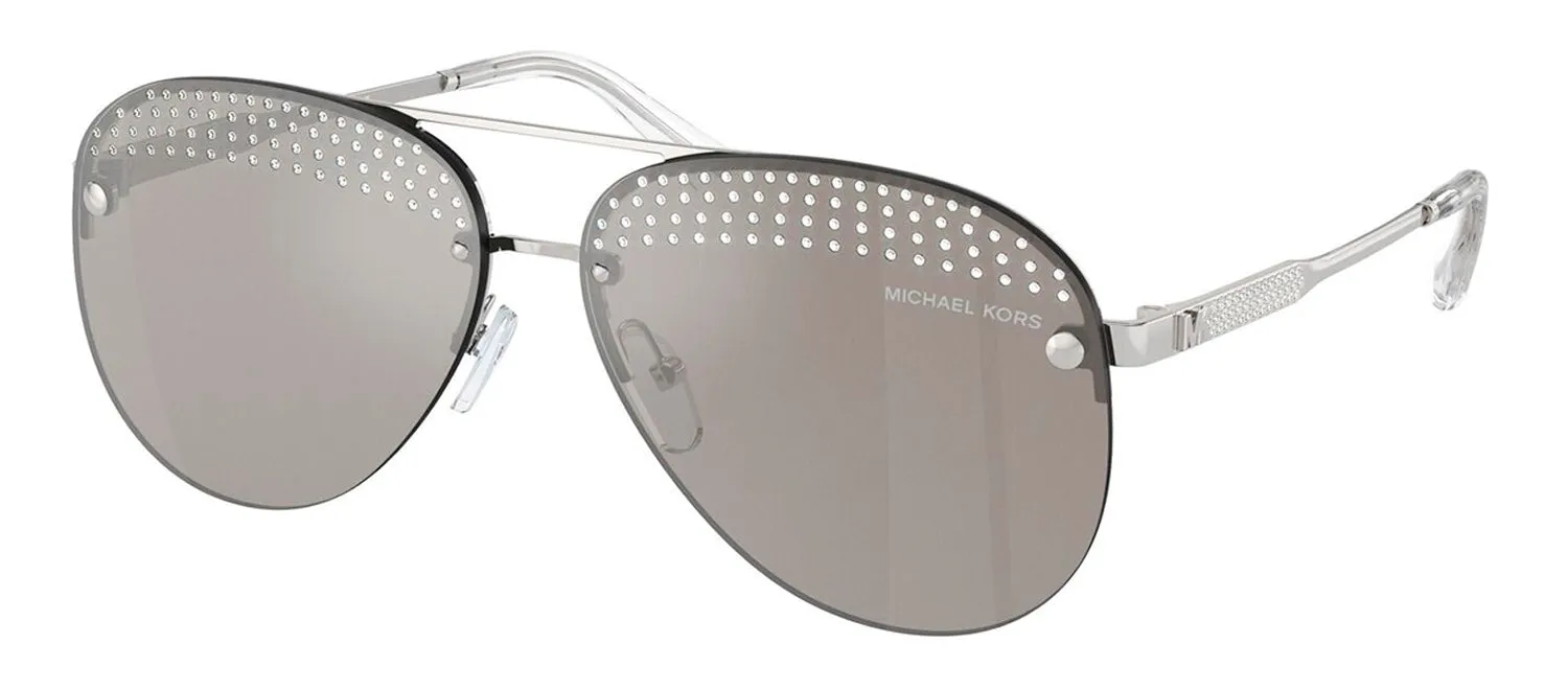 Michael Kors MK 1135B 18896G Aviator Metal Silver Sunglasses with Silver Mirror Lens sold by Gaffos