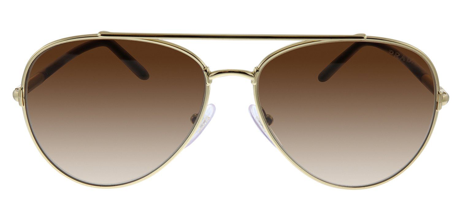 Prada PR 66XS ZVN6S1 Round Metal Gold Sunglasses with Brown Gradient Lens sold by Gaffos