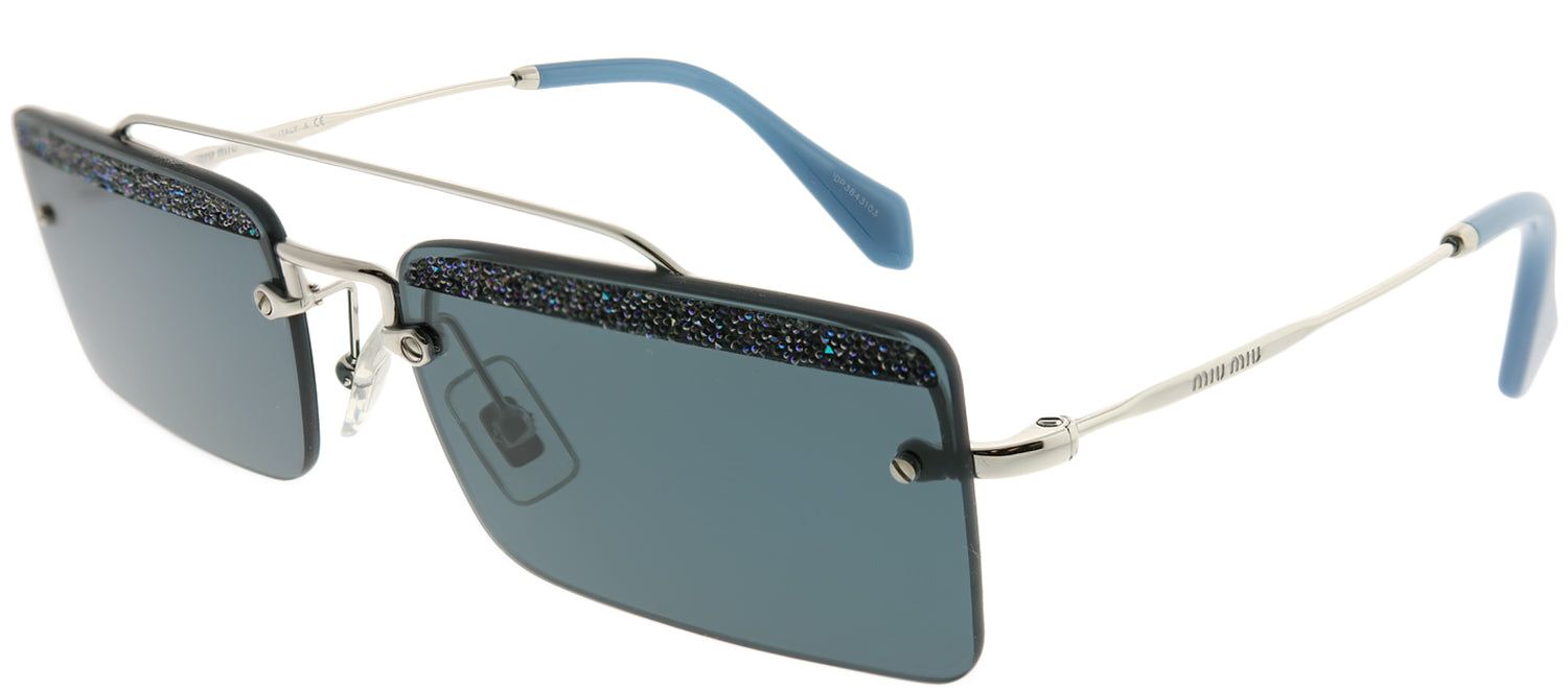 Miu Miu MU 59TS KJT2K1 Rectangle Metal Silver Sunglasses with Grey Lens sold by Gaffos product image thumbnail 2