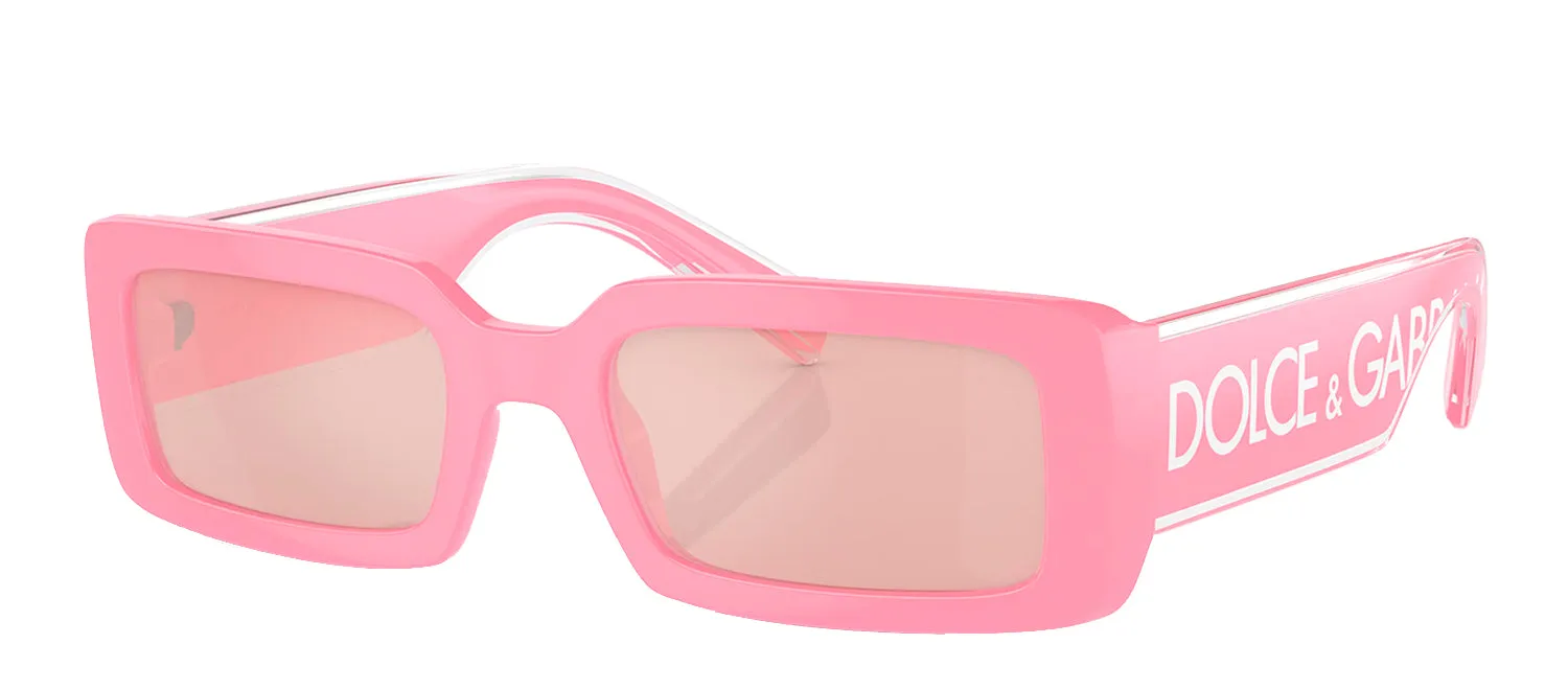 Dolce & Gabbana DG 6187 3262/5 Rectangle Plastic Pink Sunglasses with Pink Mirror Lens sold by Gaffos product image thumbnail 2