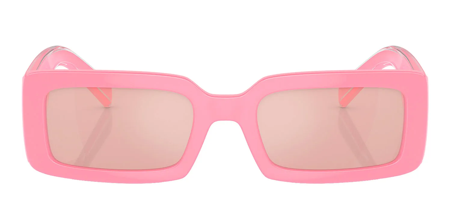 Dolce & Gabbana DG 6187 3262/5 Rectangle Plastic Pink Sunglasses with Pink Mirror Lens sold by Gaffos