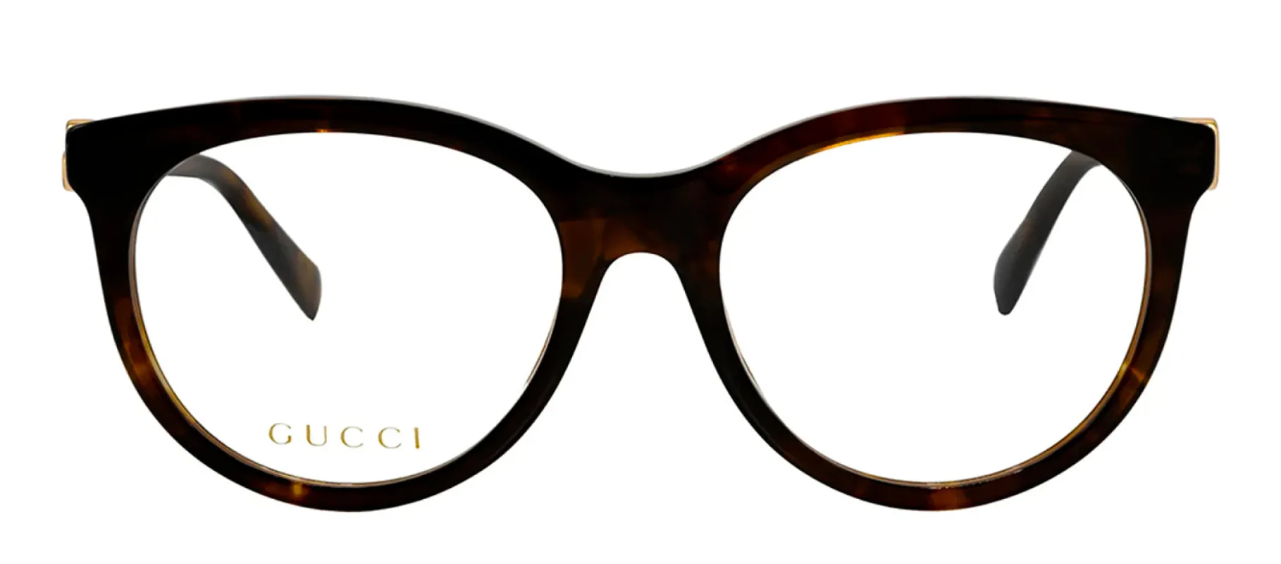 Gucci GG 1074O 005 Round Plastic Havana Eyeglasses with Logo Stamped Demo Lenses sold by Gaffos
