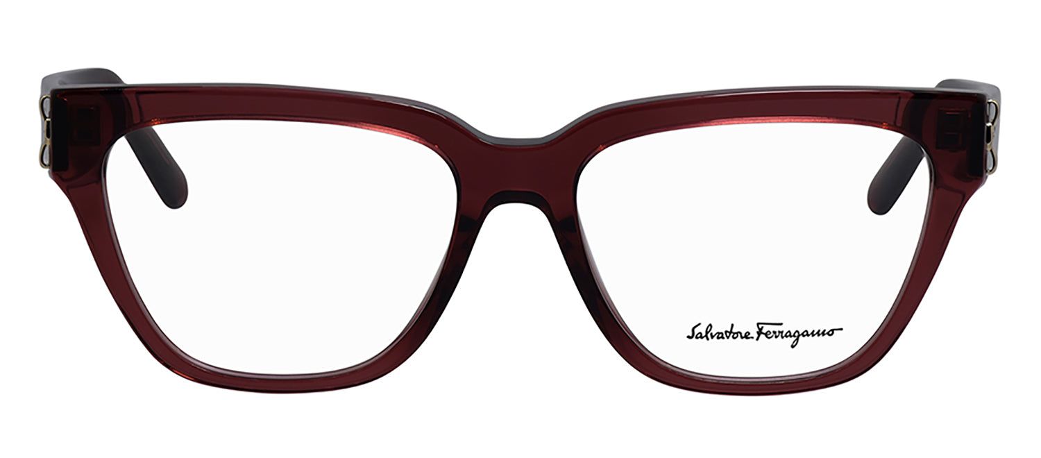 Salvatore Ferragamo SF 2893 604 Cat Eye Plastic Red Eyeglasses with Logo Stamped Demo Lenses sold by Gaffos