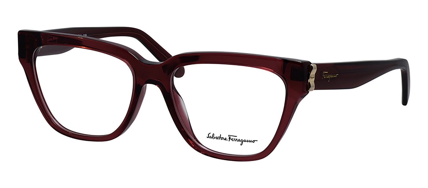 Salvatore Ferragamo SF 2893 604 Cat Eye Plastic Red Eyeglasses with Logo Stamped Demo Lenses sold by Gaffos product image thumbnail 2