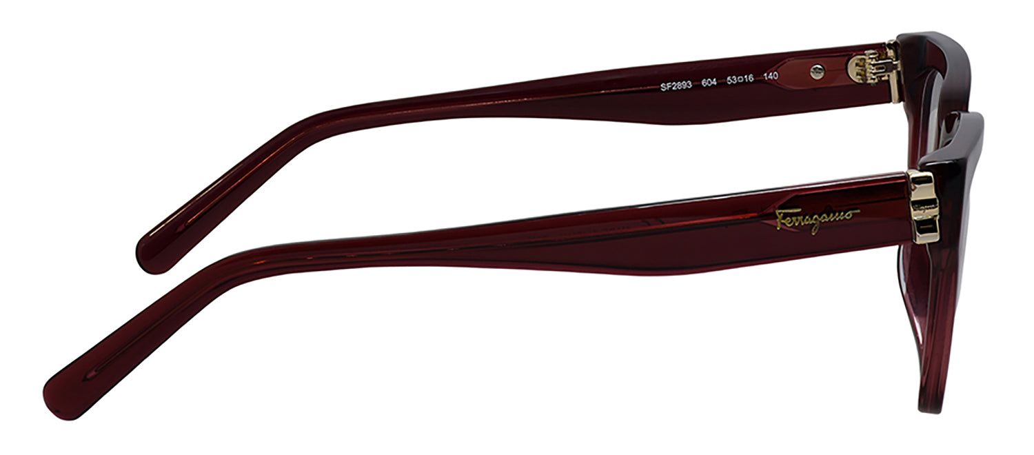 Salvatore Ferragamo SF 2893 604 Cat Eye Plastic Red Eyeglasses with Logo Stamped Demo Lenses sold by Gaffos product image thumbnail 3