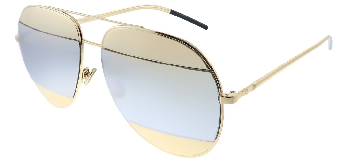 Dior Split1 000 DC Aviator Metal Gold Sunglasses with Silver Mirror Lens sold by Gaffos product image thumbnail 2