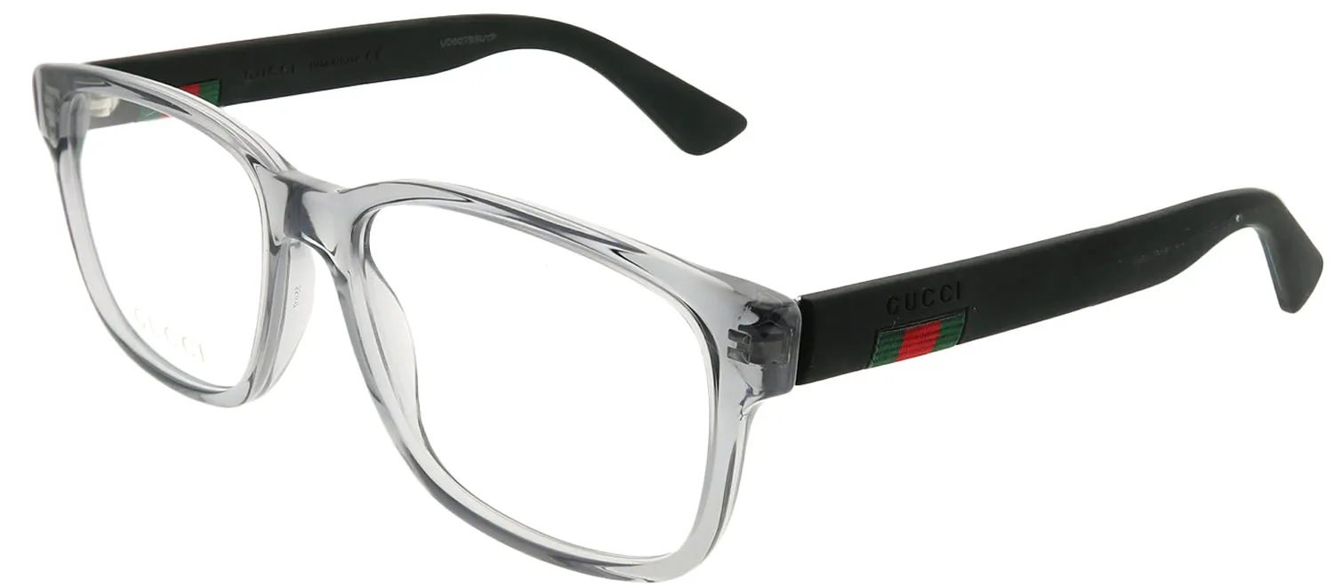 Gucci GG 0011O 007 Square Acetate Grey Eyeglasses with Demo Lens sold by Gaffos product image thumbnail 2