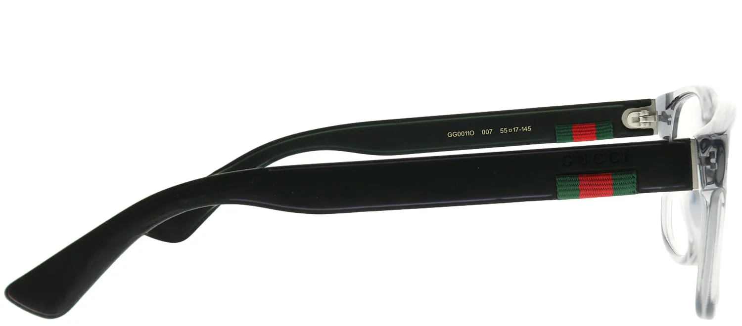 Gucci GG 0011O 007 Square Acetate Grey Eyeglasses with Demo Lens sold by Gaffos product image thumbnail 3