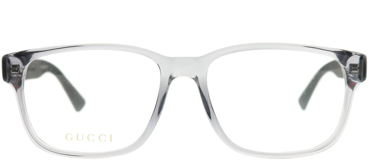 Gucci GG 0011O 007 Square Acetate Grey Eyeglasses with Demo Lens sold by Gaffos