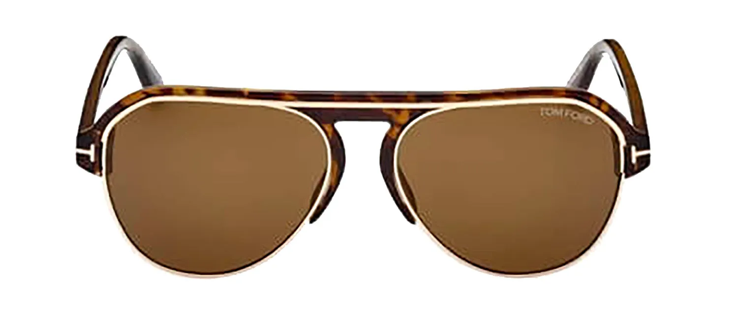 Tom Ford Marshall TF 929 52J Aviator Plastic Havana Sunglasses with Brown Lens sold by Gaffos