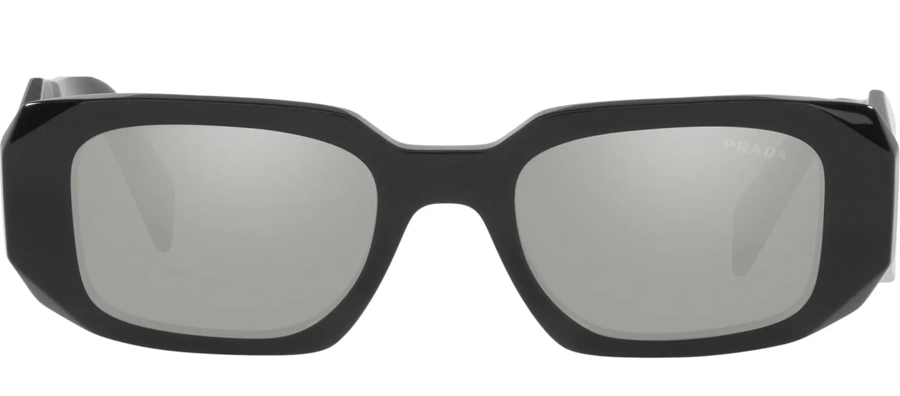 Prada PR 17WSF 1AB2B0 Rectangle Plastic Black Sunglasses with Silver Mirror Lens sold by Gaffos