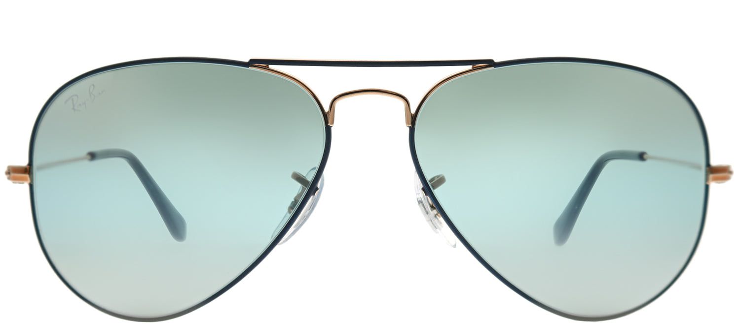 Ray-Ban RB 3025 9156AJ Aviator Metal Bronze Sunglasses with Blue Gradient Mirror Lens sold by Gaffos