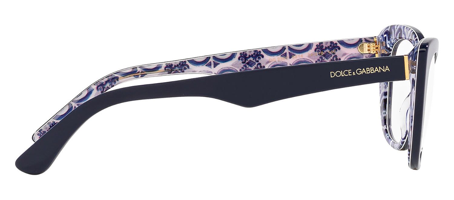 Dolce & Gabbana DG 3360 3414 Cat-Eye Plastic Blue Eyeglasses with Logo Stamped Demo Lenses sold by Gaffos product image thumbnail 3