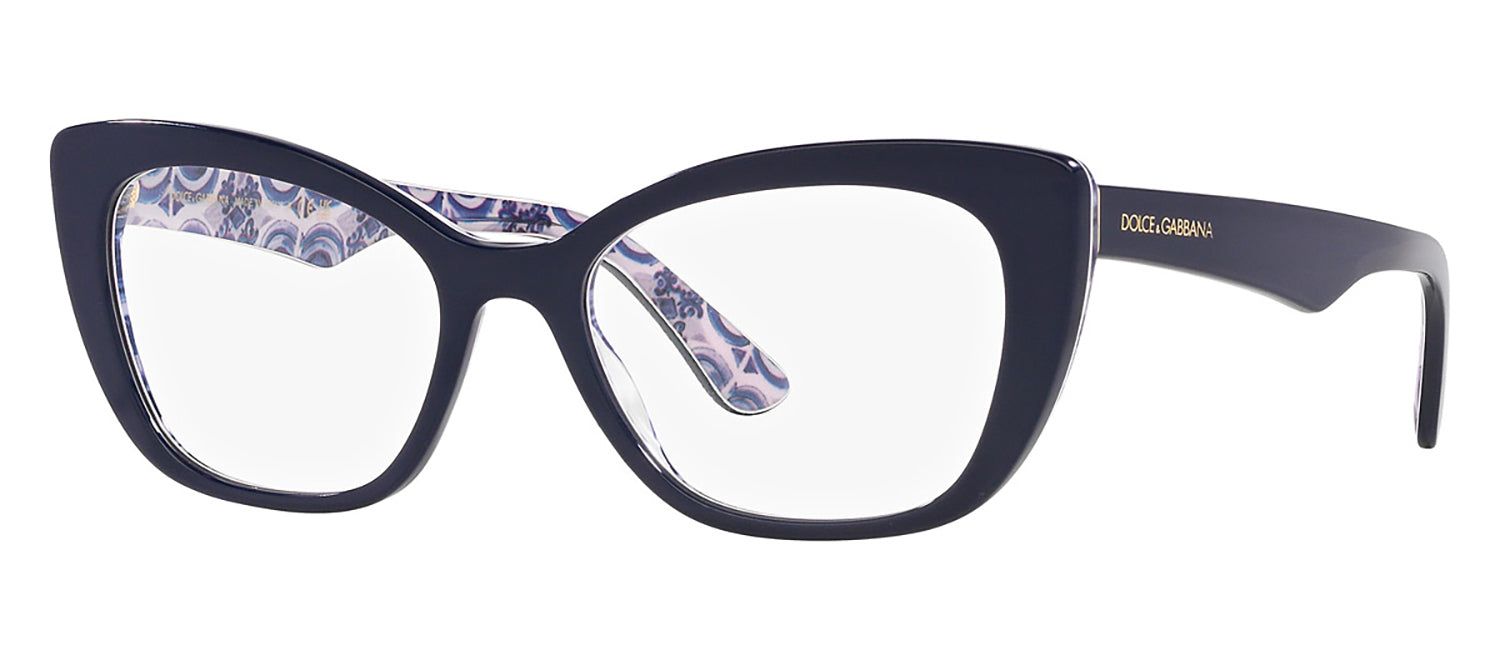 Dolce & Gabbana DG 3360 3414 Cat-Eye Plastic Blue Eyeglasses with Logo Stamped Demo Lenses sold by Gaffos product image thumbnail 2
