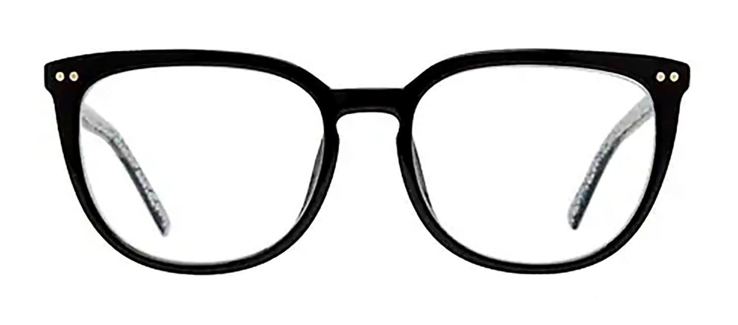 Kate Spade KS Albi 807 Square Plastic Black Readers with Clear Blue Block Lens sold by Gaffos