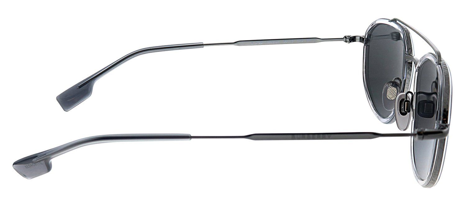 Burberry BE 3106 100387 Oval Metal Gunmetal Sunglasses with Grey Lens sold by Gaffos product image thumbnail 3