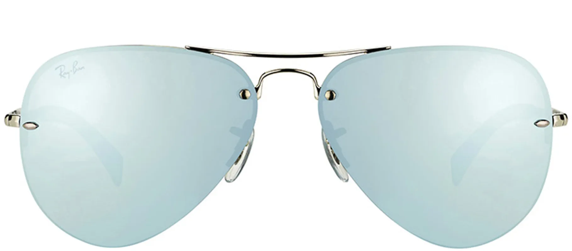 Ray-Ban RB 3449 003/30 Aviator Metal Silver Sunglasses with Silver Mirror Lens sold by Gaffos