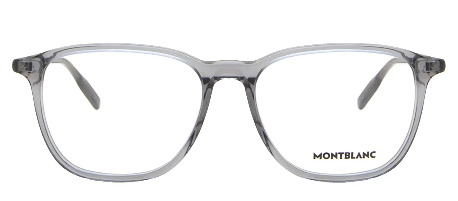 MontBlanc SNOWCAP MB 0085O 011 Square Plastic Grey Eyeglasses with Logo Stamped Demo Lenses sold by Gaffos