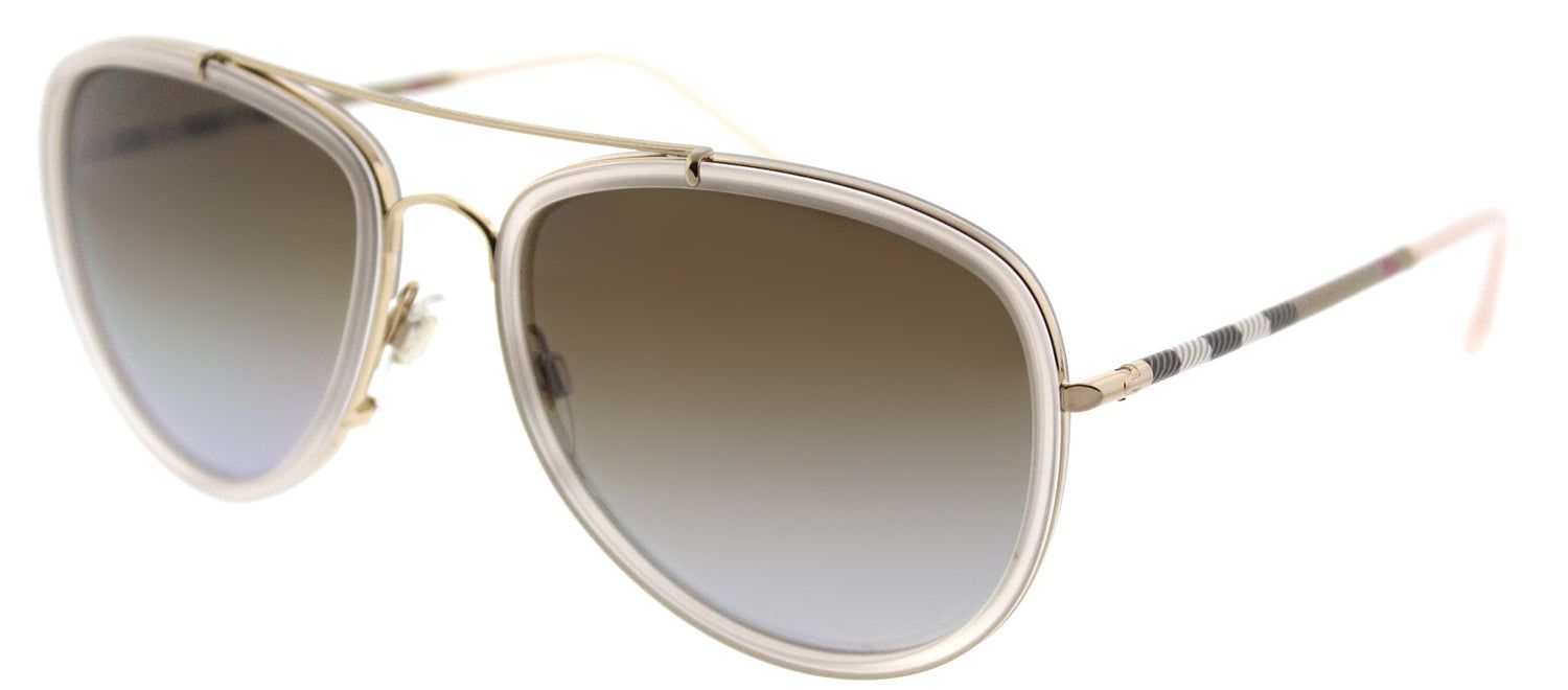 Burberry BE 3090Q 1246T5 Aviator Metal Pink Sunglasses with Brown Gradient Polarized Lens sold by Gaffos product image thumbnail 2