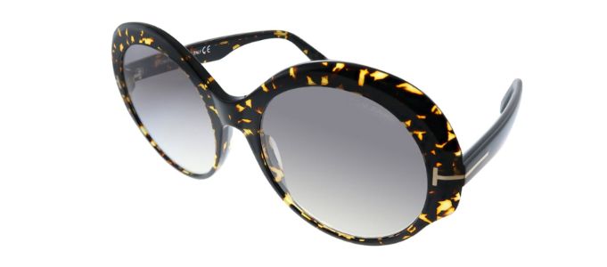 Tom Ford FT 0873 52C Round Plastic Havana Sunglasses with Grey Gradient Lens sold by Gaffos