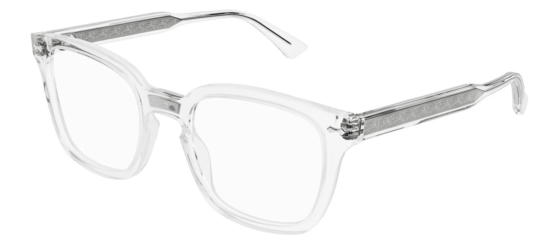 Gucci GG 0184O 012 Square Plastic Crystal Eyeglasses with Logo Stamped Demo Lenses Lens sold by Gaffos