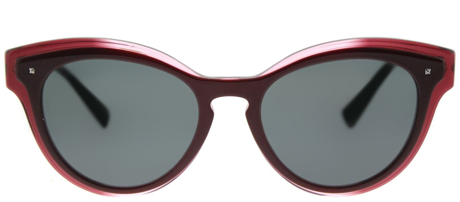 Valentino VA 4017 505387 Oval Plastic Burgundy/ Red Sunglasses with Grey Lens sold by Gaffos
