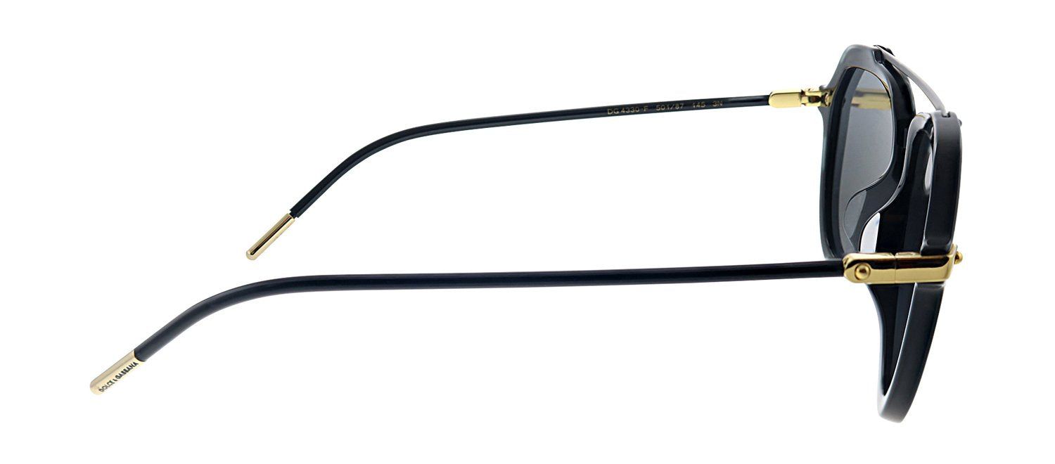 Dolce & Gabbana DG 4330F 501/87 Pilot Plastic Black Sunglasses with Grey Lens sold by Gaffos product image thumbnail 3