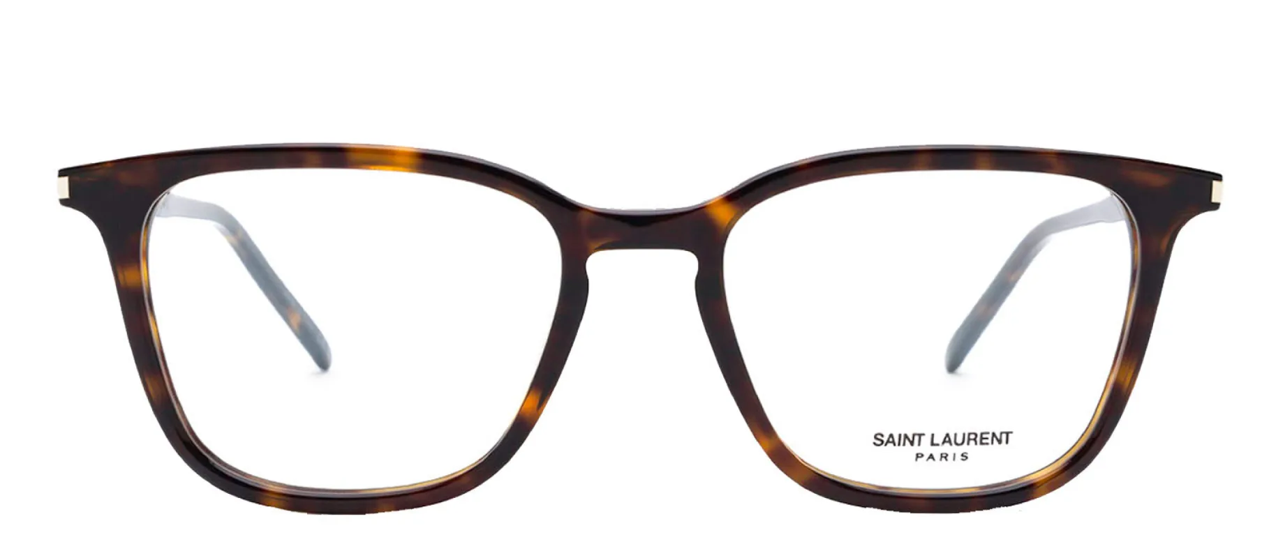 Saint Laurent SL 479O 2 Square Plastic Havana Eyeglasses with Logo Stamped Demo Lenses sold by Gaffos