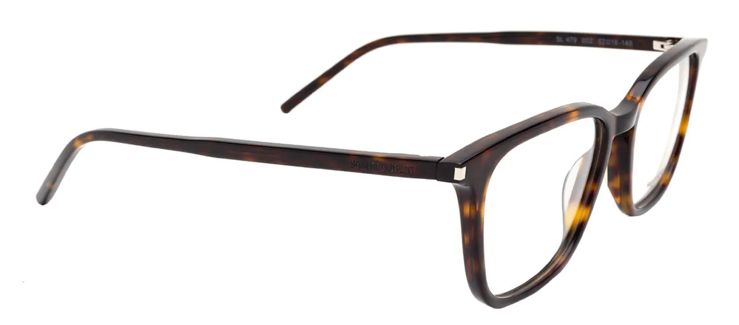 Saint Laurent SL 479O 2 Square Plastic Havana Eyeglasses with Logo Stamped Demo Lenses sold by Gaffos product image thumbnail 2