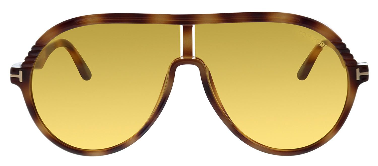 Tom Ford TF 647 57E Shield Plastic Havana Sunglasses with Brown Lens sold by Gaffos
