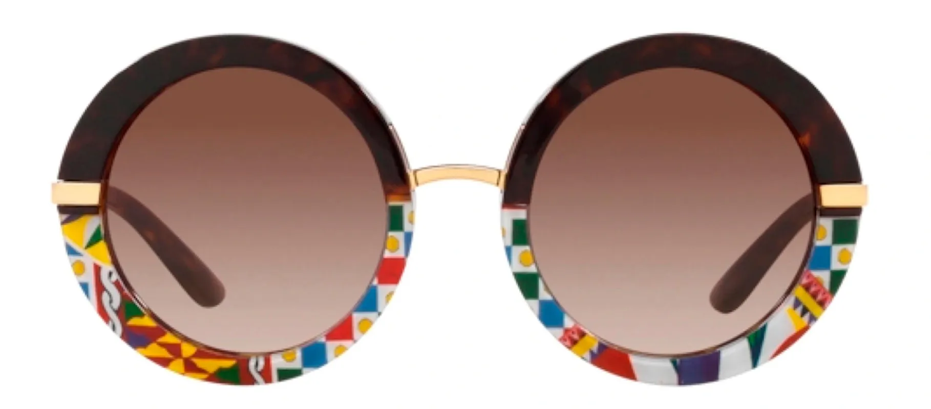 Dolce & Gabbana DG 4393 327813 Round Plastic Multicolor Sunglasses with Brown Gradient Lens sold by Gaffos