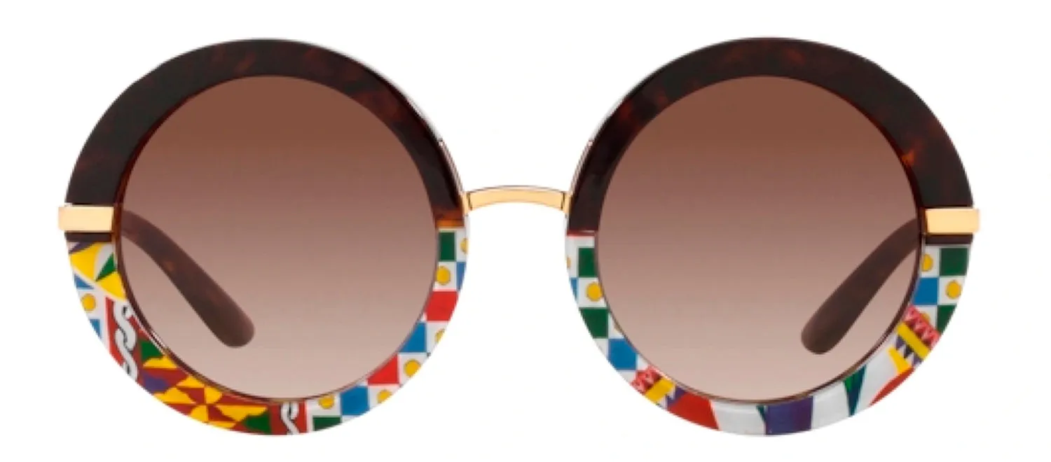Dolce & Gabbana DG 4393 327813 Round Plastic Multicolor Sunglasses with Brown Gradient Lens sold by Gaffos