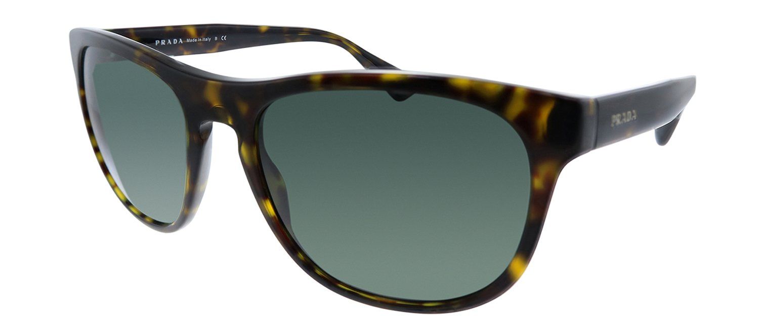 Prada PR 14RS 2AU3O1 Rectangle Plastic Havana Sunglasses with Green Lens sold by Gaffos product image thumbnail 2