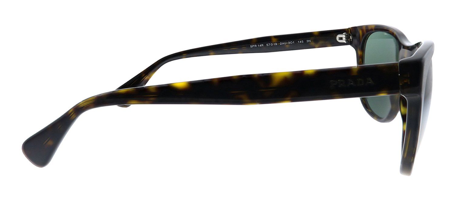 Prada PR 14RS 2AU3O1 Rectangle Plastic Havana Sunglasses with Green Lens sold by Gaffos product image thumbnail 3