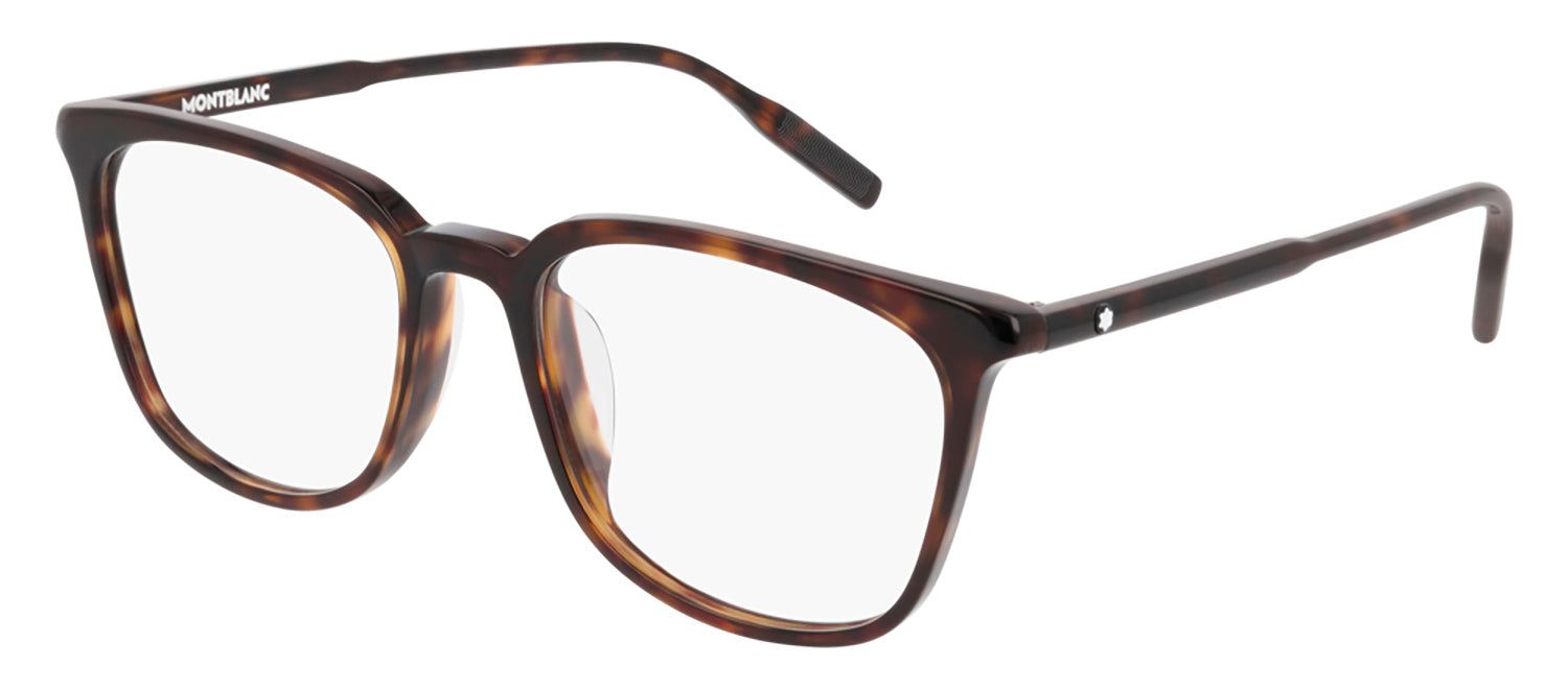 Montblanc MB 0089O 002 Square Acetate Havana Eyeglasses with Demo Lens sold by Gaffos