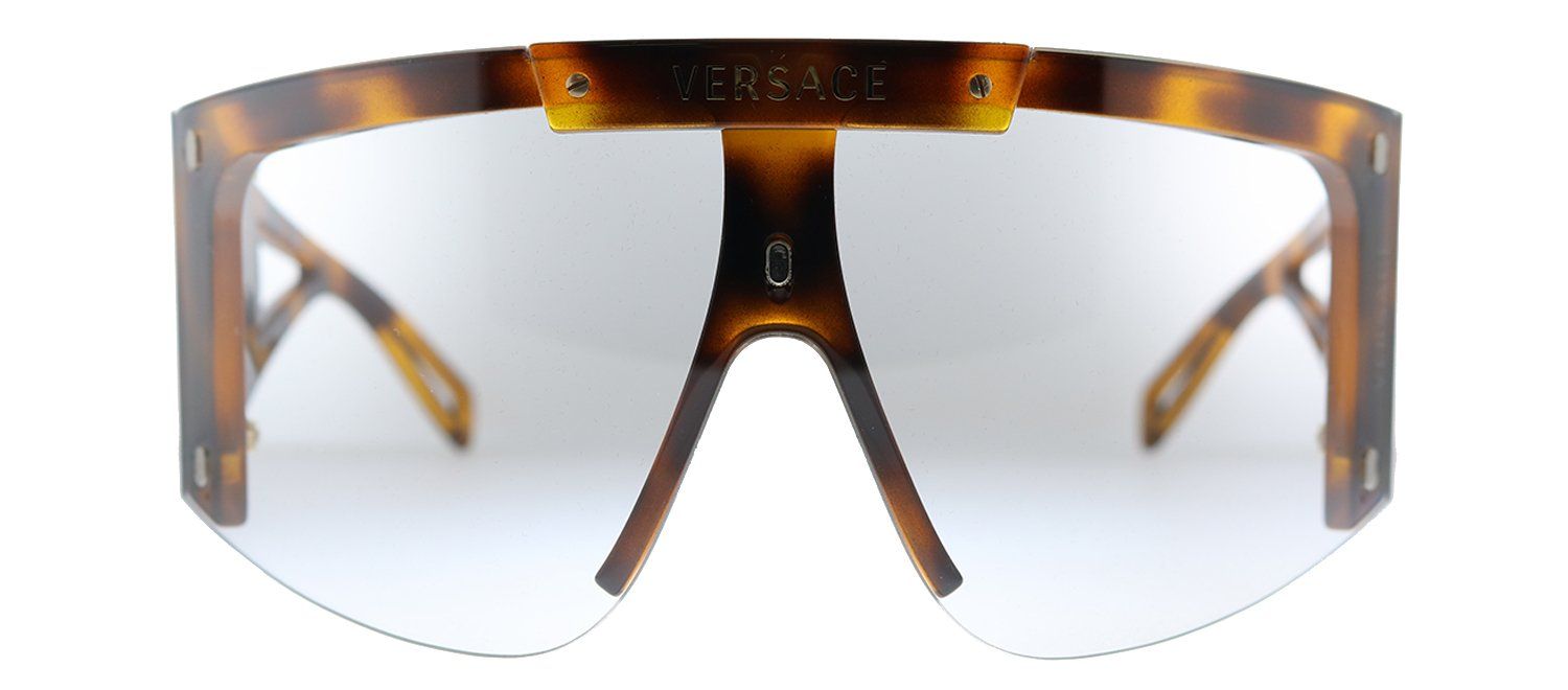 Versace VE 4393 52171W Shield Plastic Havana Sunglasses with Brown Or Grey Clip On Lens sold by Gaffos